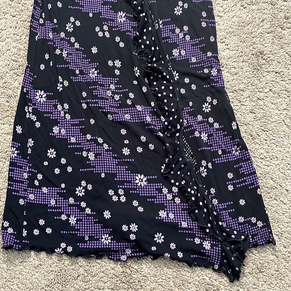 Black & purple dressy wrap dress - Picture 5 of 5